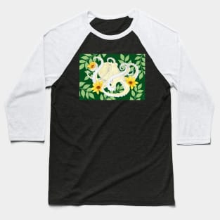 Floral Octopus Baseball T-Shirt